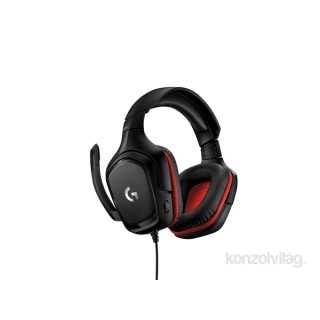 Logitech G332 Gaming Vezetékes Mikrofonos fejhallgató, Fekete-Piros (981-000757) 