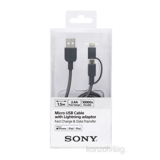 MOBIL-CASE Sony CP-ABLP150H Lightning + microUSB 2 in 1 USB Cable 1,5m Grey Mobil