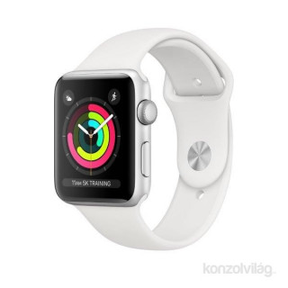 Apple Watch S3 42mm ezüst alumíniumtok, fehér sportszíjjal Mobil