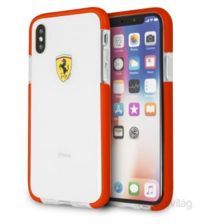 Ferrari iPhone X fényes, átlátszó kemény piros tok Mobil