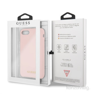 Guess iPhone 8 arany logóval szilikon világos pink tok Mobil