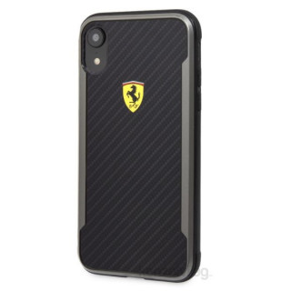 Ferrari SF Racing Shield Iphone XR nyomott karbon hatású fekete tok Mobil