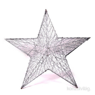 Csillag alakú 52cm/ezüst színű festett fém dekoráció Otthon