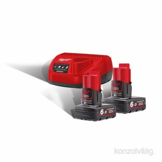 Milwaukee M12 NRG-602 2 x 6.0Ah 12V töltővel/akkumulátor szett PC