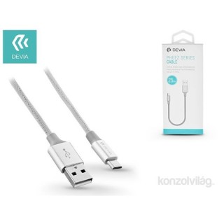 Devia ST328084 Phezz ezüst Micro USB adat- és töltőkábel 25 cm - Power Bank kábel Mobil