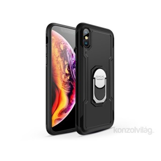 GKK GK0325 ARMOR iPhone X/XS fekete gyűrűs kitámasztóval ütésálló védőtok Mobil