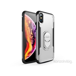 GKK GK0327 ARMOR iPhone X/XS fekete-ezüst gyűrűs kitámasztóval ütésálló védőtok Mobil