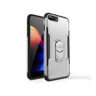 GKK GK0332 ARMOR iPhone 7+/8+ fekete-ezüst gyűrűs kitámasztóval ütésálló védőtok Mobil