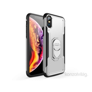 GKK GK0350 ARMOR iPhone XS MAX fekete-ezüst gyűrűs kitámasztóval ütésálló védőtok Mobil