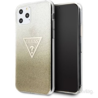 GUESS iPhone 11 Pro csillámos folyadékos háromszöges arany TPU tok Mobil