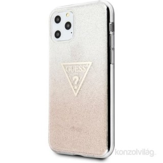 MOBIL-CASE GUESS iPhone 11 Pro Max csillámos folyadékos háromszöges rózsaszín TPU tok Mobil