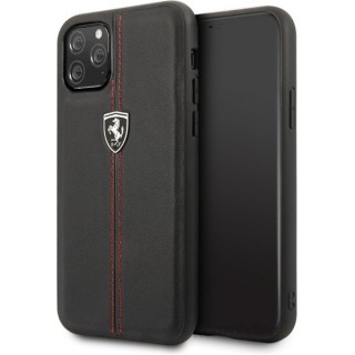 FERRARI GEN iPhone 11 függőlegesen csíkozott fekete kemény bőrtok Mobil