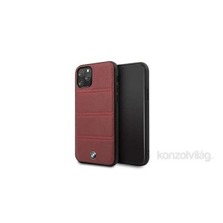 MOBIL-CASE BMW iPhone 11 Pro vízszintesen csíkozott burgundi vörös kemény bőrtok Mobil