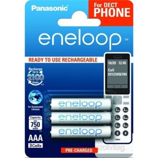 GP Panasonic Eneloop Phone AAA 750mAh mikro ceruza akkumulátor 3db/bliszter PC