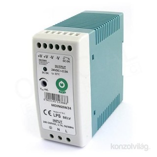 POS POWER MDIN60W24 24V/2.5A 60W DIN sínre szerelhető LED tápegység PC