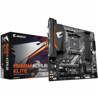 Gigabyte Alaplap - AMD B550M AORUS ELITE AM4 (B550, 4xDDR4 3200MHz, 2xPCI-E, RAID, 6xSATA3, M.2, 6xUSB2.0, 8xUSB3.1) 