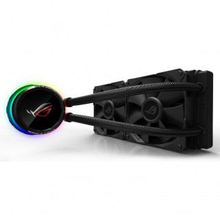 Asus CPU Water Cooler - ROG RYUO 240 (All-in-One, Aura Sync RGB, OLED Display, 37,6dB; 2500 RPM; 2x12cm, fekete) PC