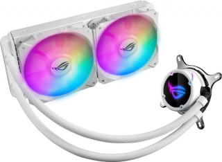 Asus CPU Water Cooler - ROG STRIX LC 240 RGB WE (All-in-One, Aura Sync RGB, 37,6dB; 2500 RPM; 2x12cm RGB Fan, fehér) 