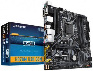 Gigabyte Alaplap - Intel H370M D3H GSM S1151 (H370, 4xDDR4 2666MHz, 2xPCI-E, 1xGBE LAN, RAID, 6xSATA3, M.2, 6xUSB2.0) PC