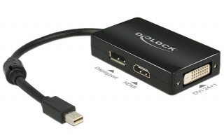 Displayport mini 1.1 apa -> Displayport/HDMI/DVI anya Passzív (Delock) - Fekete PC