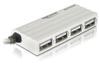 DeLock USB 2.0 HUB 4 port [ külső 4-portos, 480 Mbps, fehér ] PC