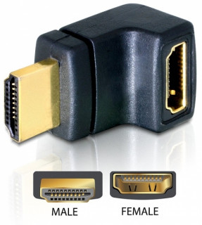 DeLock Adapter HDMI male > HDMI female 90° up PC