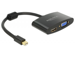 DeLock Adapter mini Displayport 1.1 male > HDMI / VGA female Black PC