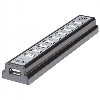 Manhattan USB HUB - 10 db USB2.0 port, asztali,  Bus or AC Power PC