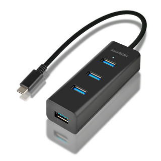 HUB Axagon HUE-S2C 4-port [USB-C 3.1] - Fekete PC