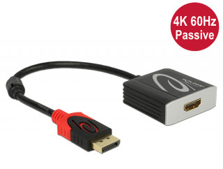 Delock DisplayPort 1.2 -> HDMI M/F adapter 0.2m fekete 4K 60Hz Passzív PC