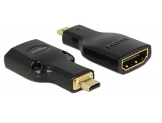 DeLock Adapter High Speed HDMI with Ethernet – HDMI Micro-D male > HDMI-A female 4K Black PC