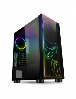 Spirit of Gamer Számítógépház - GHOST ONE (fekete, ablakos, 2x12cm ventilátor, ATX, mATX, 2xUSB3.0, 1xUSB2.0) 