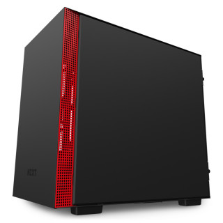 NZXT H210 Tempered Glass Matte Black/Red PC