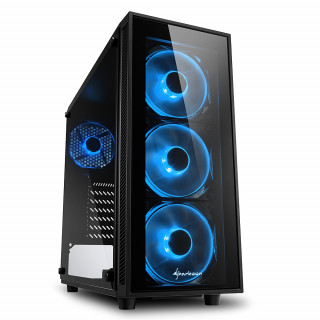 Sharkoon TG4 Blue táp nélküli Mid Tower számítógépház fekete PC