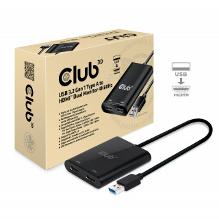 CLUB3D SenseVision USB A - HDMI 2.0 Dual Monitor 