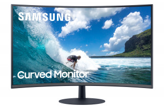 Samsung 27" C27T550FDU LED HDMI Display port ívelt kijelzős kékes sötétszürke monitor PC