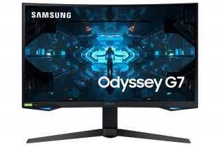 Samsung Monitor 27" - C27G75TQSU (VA, 16:9, 2560x1440, 350cd/m2, 1ms, DP1.4, HDMI, USB, fekete, ívelt) PC