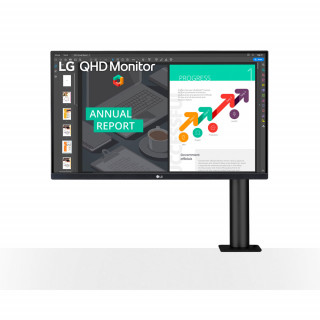 LG 27QN880-B LED display 68,6 cm (27") 2560 x 1440 pixelek Quad HD LCD Fekete 