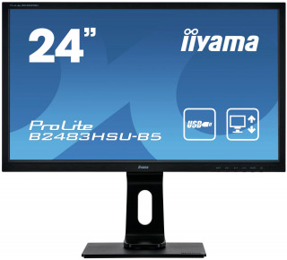 iiyama ProLite B2483HSU-B5 számítógép monitor 61 cm (24") 1920 x 1080 pixelek Full HD LED Fekete PC