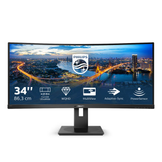 Philips B Line 345B1C/00 számítógép monitor 86,4 cm (34") 3440 x 1440 pixelek Quad HD LCD Fekete 