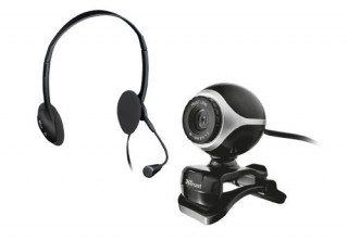 Trust Exis Pack 640x480 mikrofonos fekete fejhallgató + webkamera 