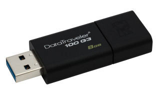 Kingston 8GB USB3.0 Fekete (DT100G3/8GB) Flash Drive 