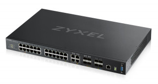 ZyXEL XGS4600-32 24port GbE LAN 4port GbE combo SFP/RJ45 4port 10GbE SFP+ L2+ L3+ menedzselhető, stackelhető switch PC