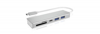 IcyBox USB 3.0 Type-C™ USB hub with 3 USB ports and multi-cardreader 