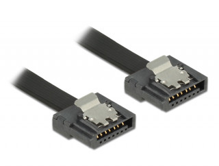 DeLock Cable SATA FLEXI 6 Gb/s 20cm Black Metal 