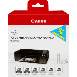 Canon PGI-29 MBK/PBK/DGY/GY/LGY/CO MULTI PACK/VALUE PACK NON-BLIST tintapatron PC