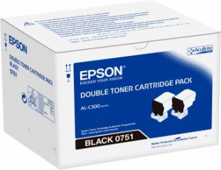 Toner Epson C300 - Fekete - Duplacsomag 