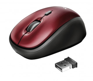 Trust Yvi Wireless Mini [USB] - Fekete/Piros PC