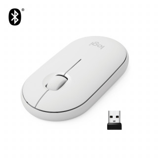 Logitech Pebble M350 Vezeték nélküli BT egér - Fehér PC