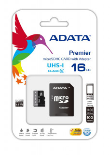 ADATA microSDHC 16GB Premier (Class10, UHS-I U1) adapterrel PC